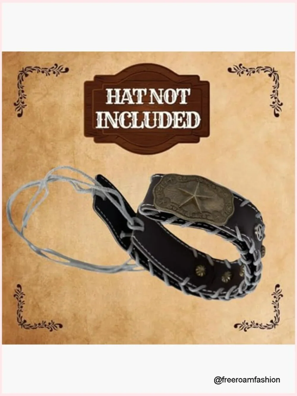Hat Bands for Cowboy Cowgirl Western Accessories Leather Style Hat Belt Band